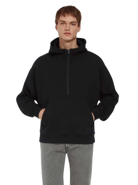 Organic Half Zip Hoodie: Unisex