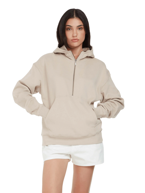 Organic Half Zip Hoodie: Womens