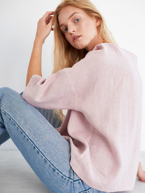 Linen Loose Long Sleeve Top