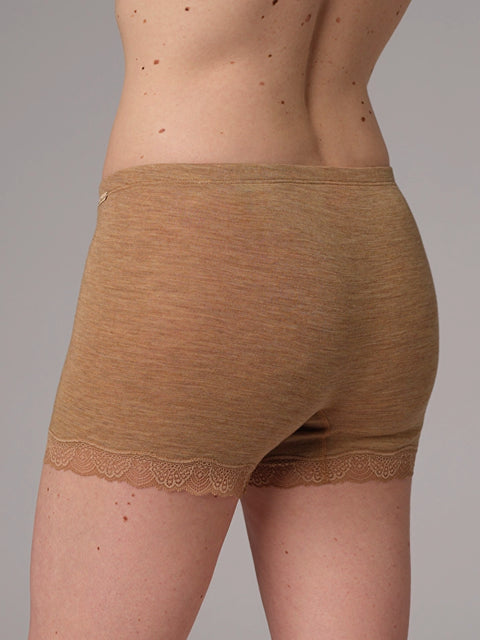Merino Wool/Silk Thermal Boyshort Briefs: Womens