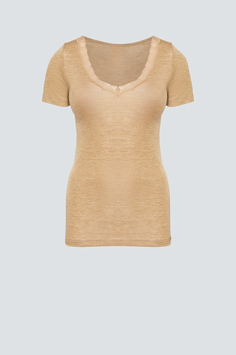 Merino Wool/Silk V-Neck: Womens