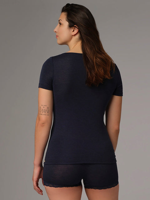 Marino Wool/Silk V-Neck: Womens