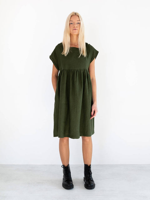 Linen Relaxed Fit Dress: Womens