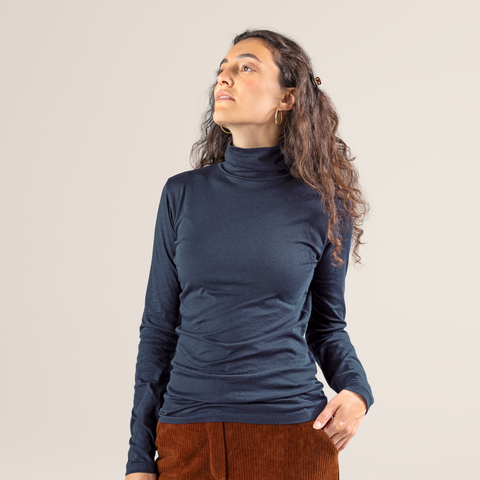 Organic Cotton Turtleneck T-shirt: Womens