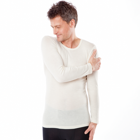 Organic Wool & Silk Long Sleeve T-shirt: Mens