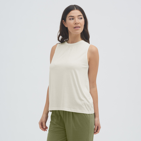 Bamboo Vest Top with Back Button: Womens