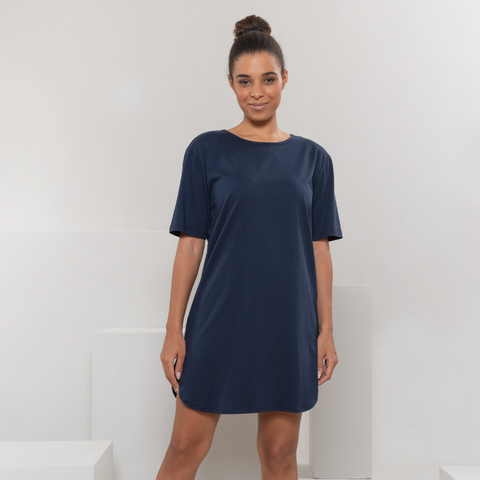 Organic Cotton Night Shirt Womens XS Navy