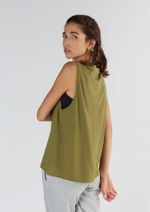 Tencel High-Neck Active Vest Top: Womens