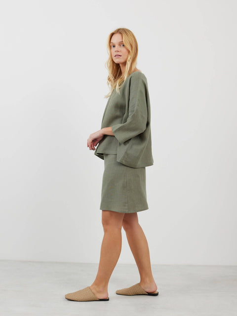 Linen Loose Long Sleeve Top