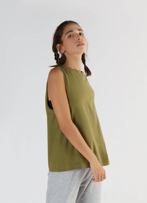 Tencel High-Neck Active Vest Top: Womens