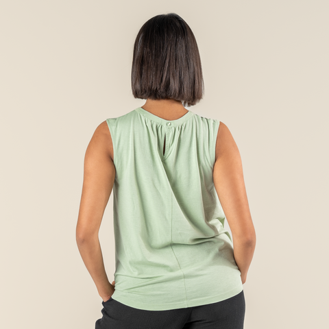 Bamboo Vest Top with Back Button: Womens