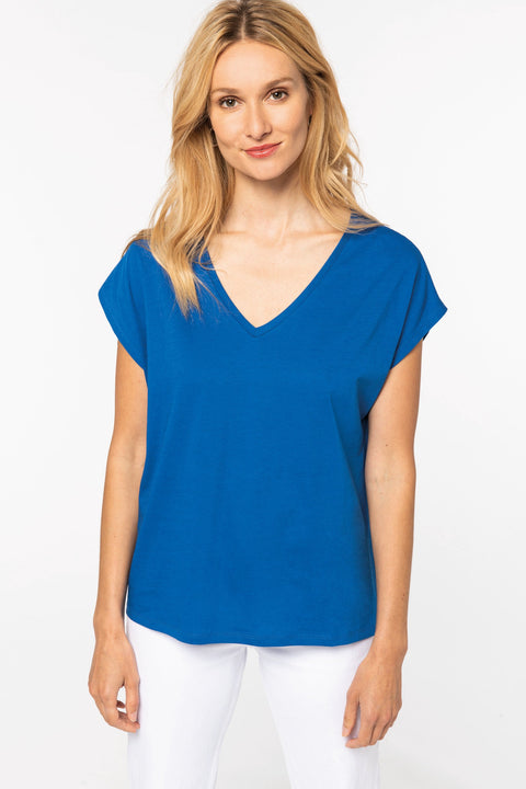 Organic Oversized V-neck T-shirt: Womens