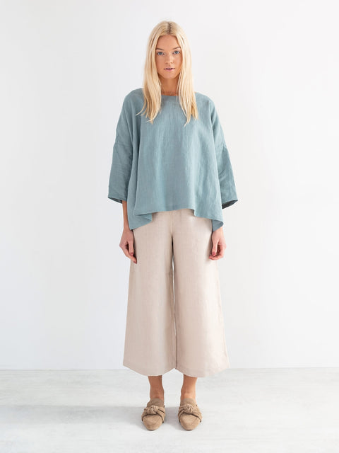 Linen High Waisted Wide Leg Trousers