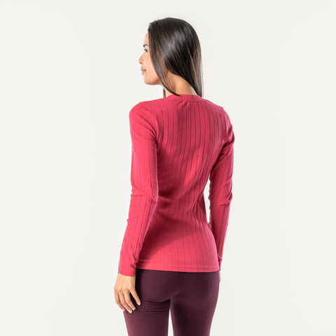 Organic Cotton Ribbed Long Sleeve T-shirt: Womens