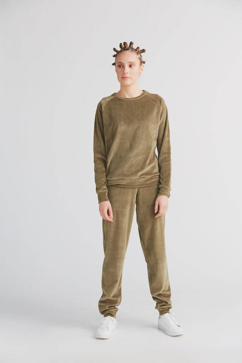 Organic Soft Fleece Cuffed Sweatpants: Womens