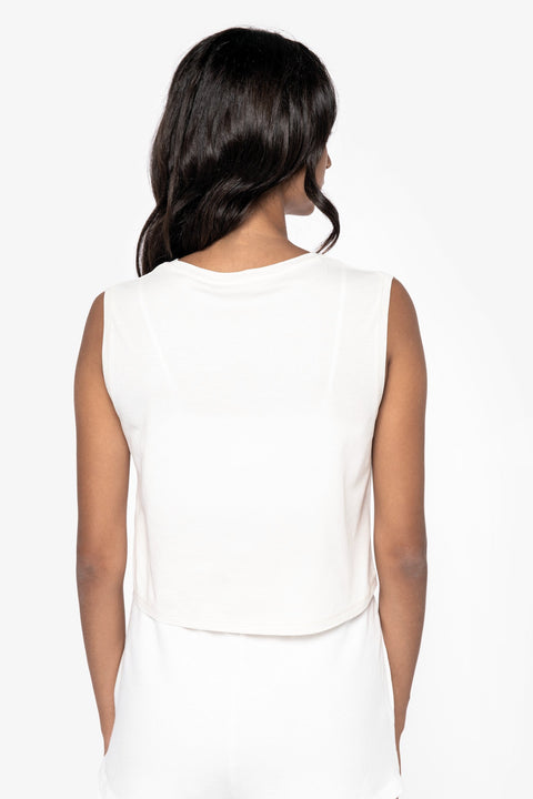 Organic Faded Cropped Tank Top: Womens