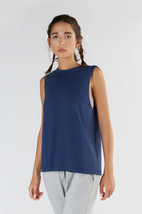 Tencel High-Neck Active Vest Top: Womens