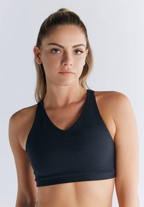 Recycled Polyester Padded V-neck Sports Bra