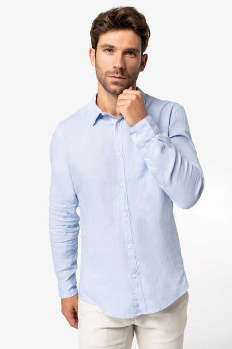 Linen Long Sleeve Shirt: Mens