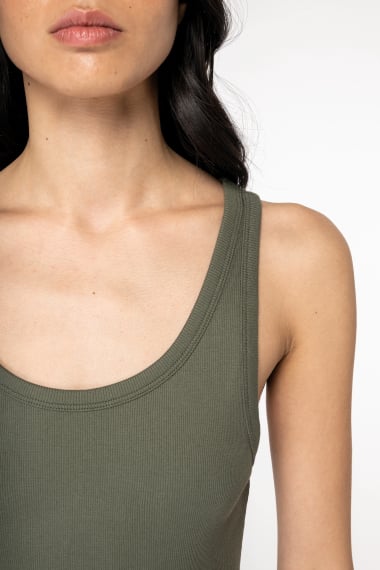 Organic Cotton Ribbed Tank Top: Womens