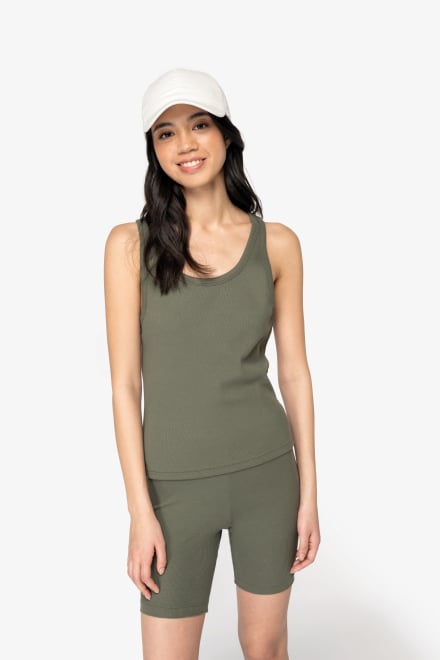 Organic Cotton Ribbed Tank Top: Womens