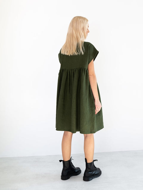 Linen Relaxed Fit Dress: Womens
