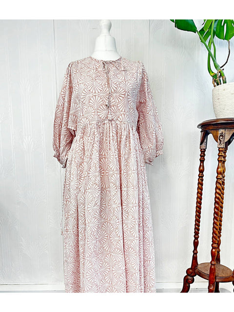 Block Print Cotton Long Dress
