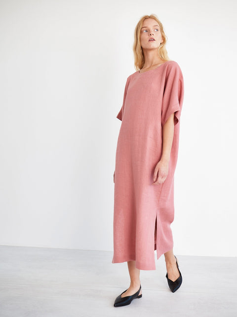 Linen Kimono Sleeve Dress