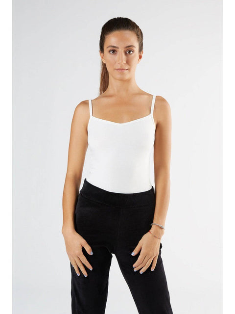 Organic Stretch Vest with Spaghetti Straps: Womens