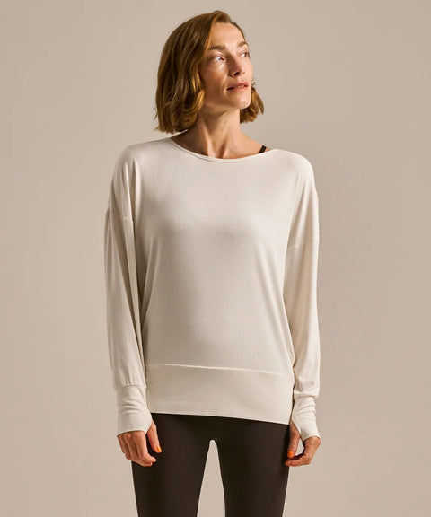 Bamboo Cross Strap Long Sleeve Top: Womens