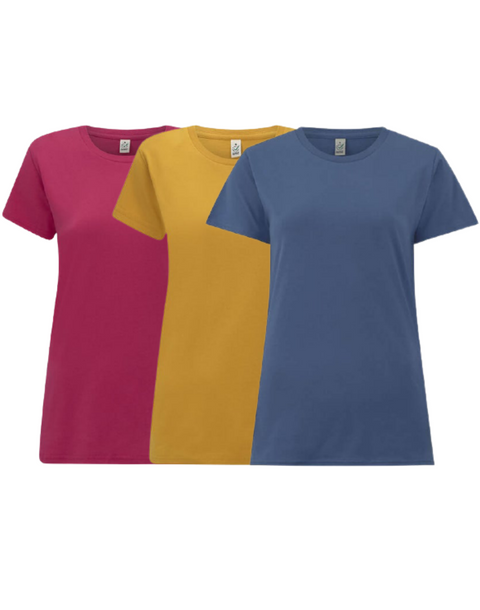 Organic Essential T-shirt Womens: 3 Pack