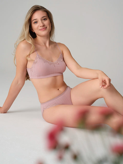 Organic Cotton Rib Bralette: Womens