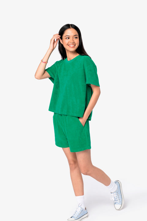 Model is 168cm and wears XS