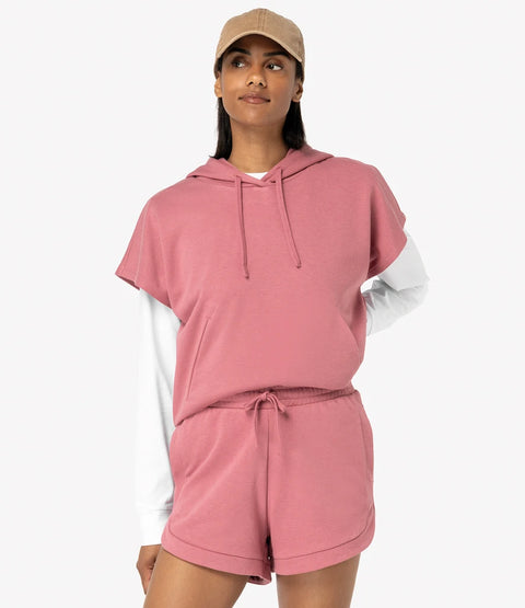 Organic Sleeveless Hooded Sweatshirt: Womens