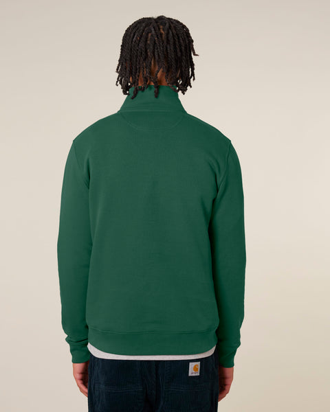 Organic Zip Neck Sweatshirt: Unisex