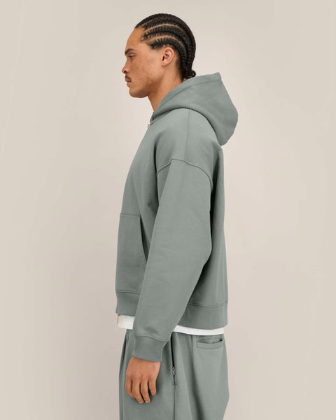 Organic & Recycled Cotton Relaxed Boxy Zipped Hoodie: Unisex