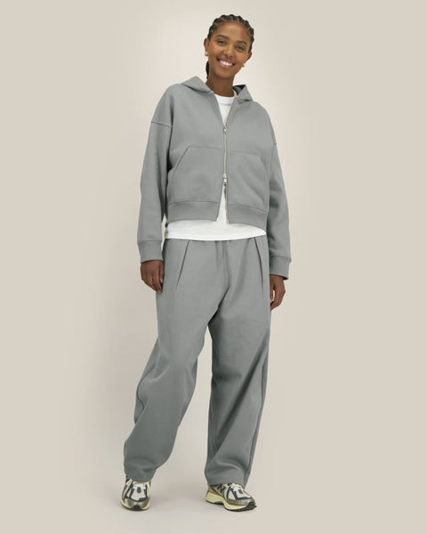 Organic & Recycled Cotton Relaxed Boxy Zipped Hoodie: Unisex