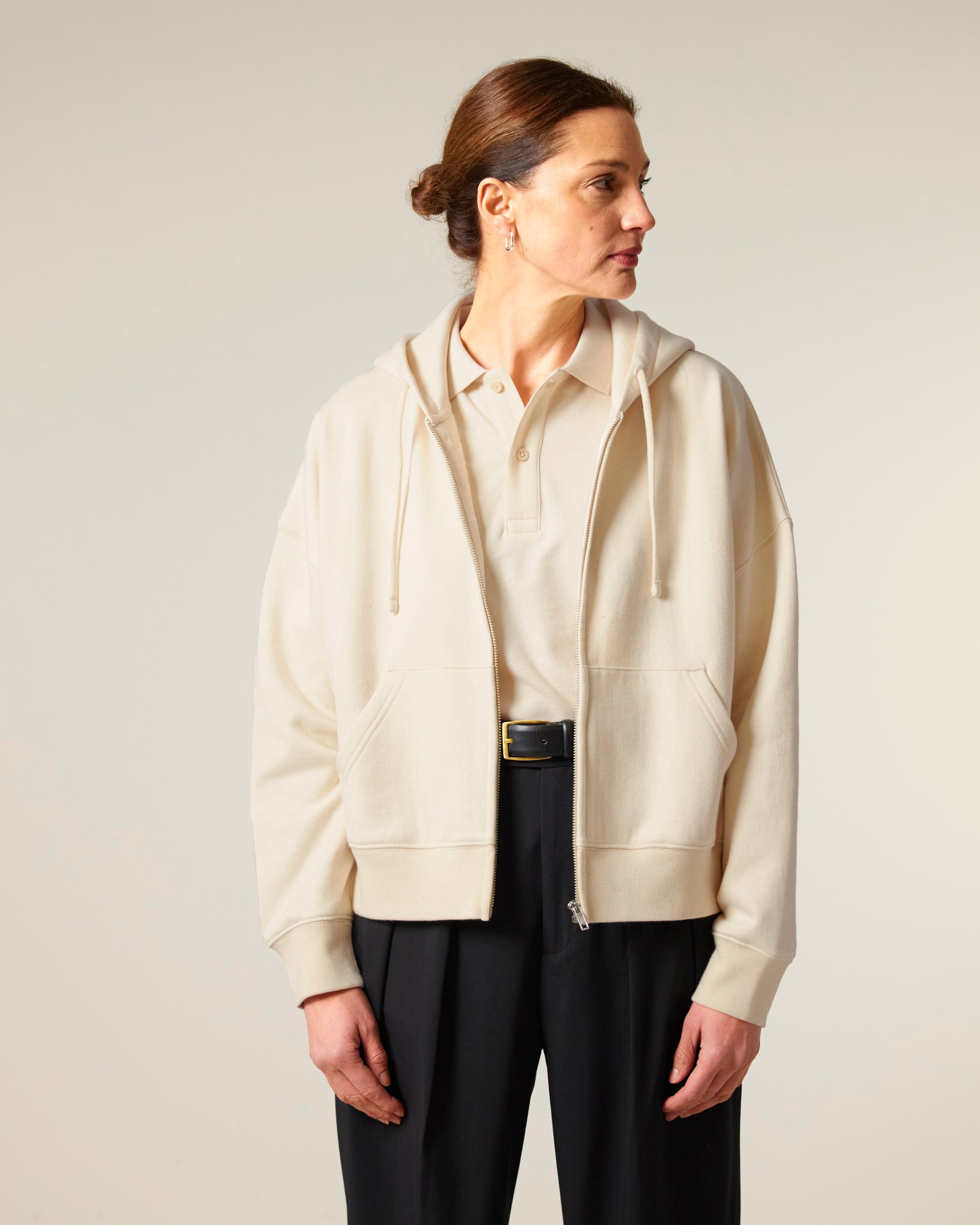 Organic Dropped Shoulder Zipped Hoodie: Womens – Earth Wardrobe