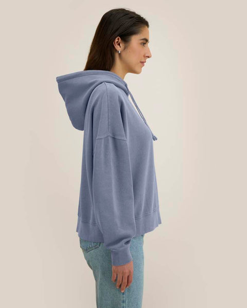 Organic Vintage Dropped Shoulder Hoodie: Womens