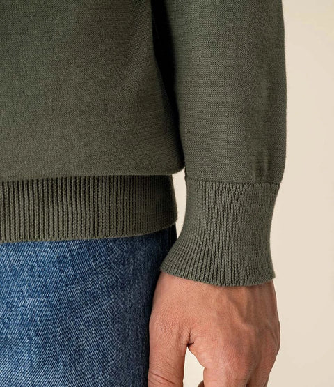 Organic Knitted Long Sleeve Polo Shirt: Mens