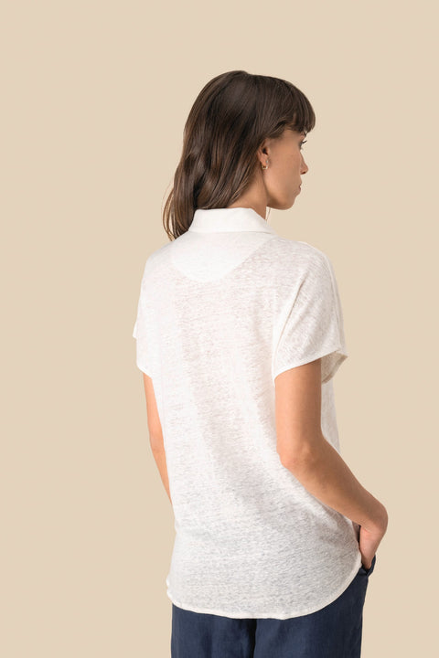 Linen Polo Shirt: Womens