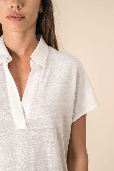 Linen Polo Shirt: Womens