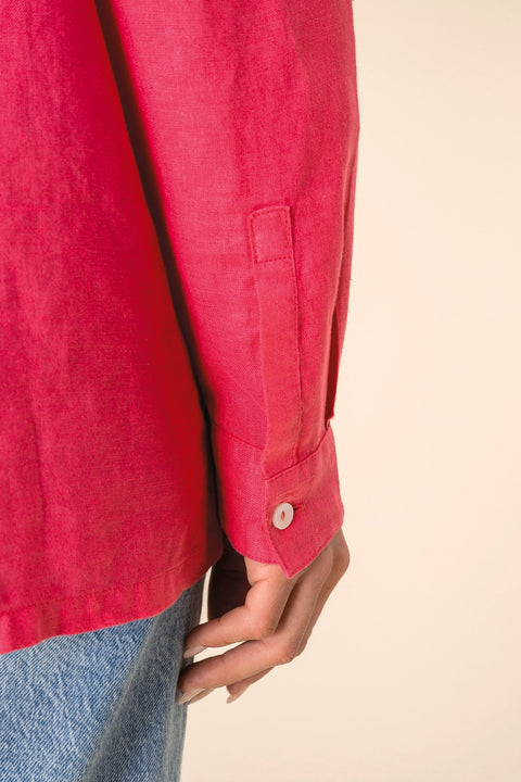 Linen Long Sleeve Oversized Shirt: Womens