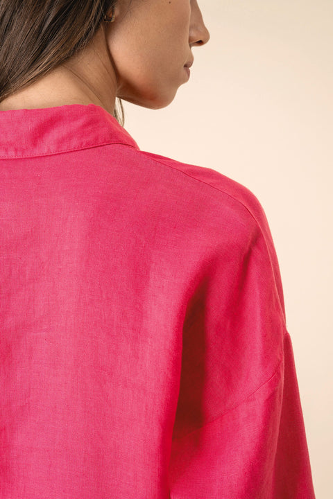 Linen Long Sleeve Oversized Shirt: Womens