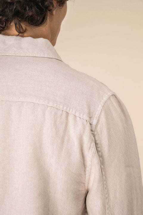 Linen Washed Overshirt: Mens