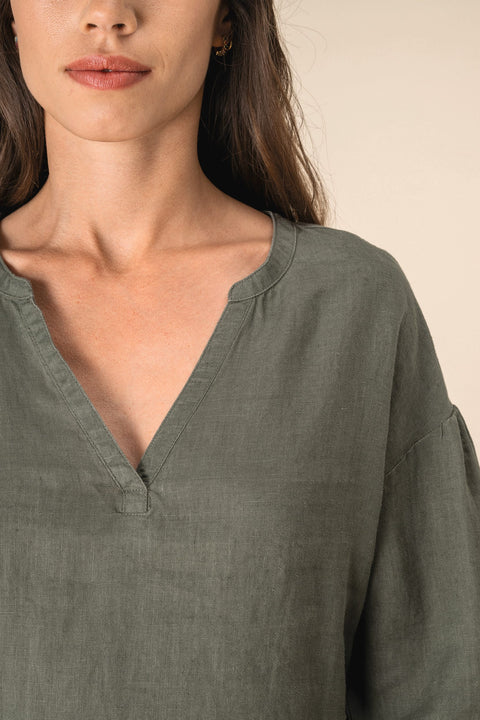 Linen Relaxed Blouse: Womens
