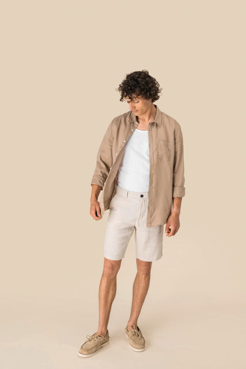 Linen Bermuda Shorts: Mens