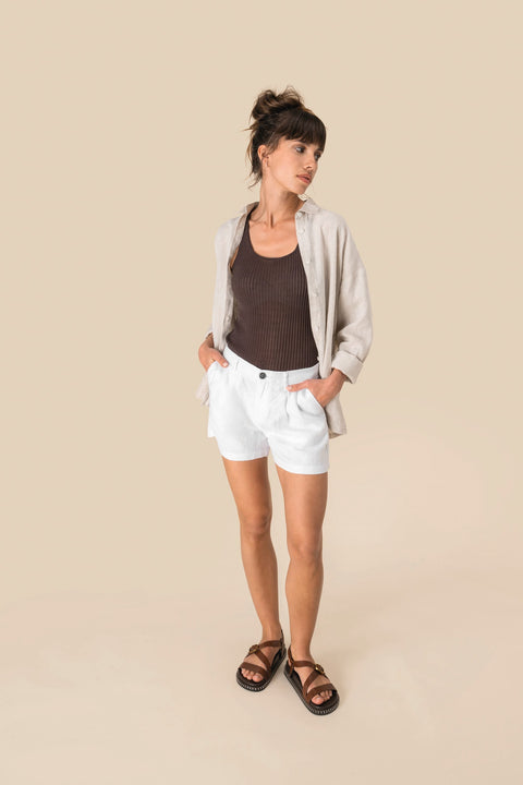 Linen Bermuda Shorts: Womens