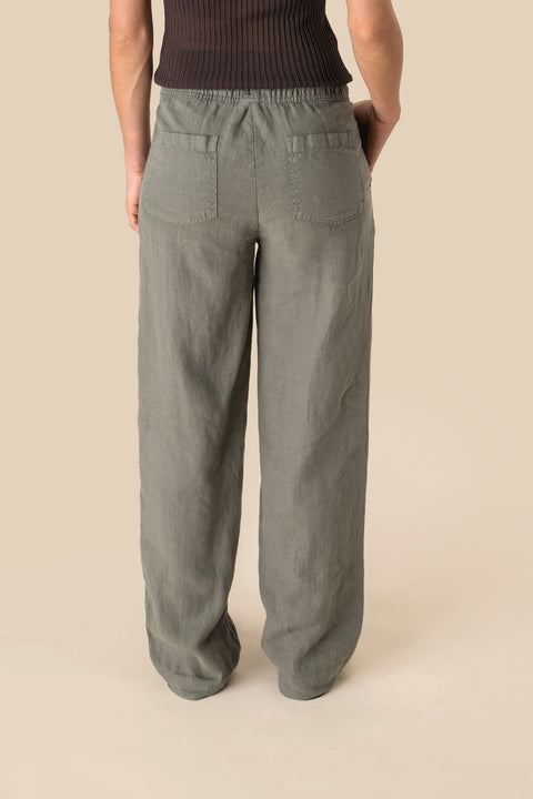 Linen Washed Trousers: Womens