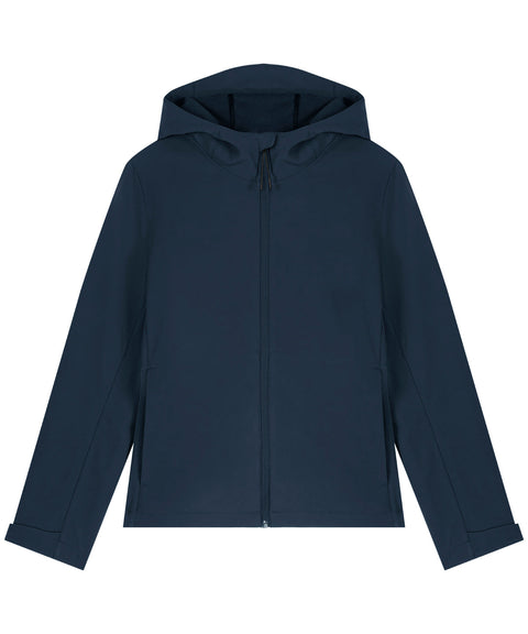 Recyled Polyester Hooded Softshell Jacket: Womens